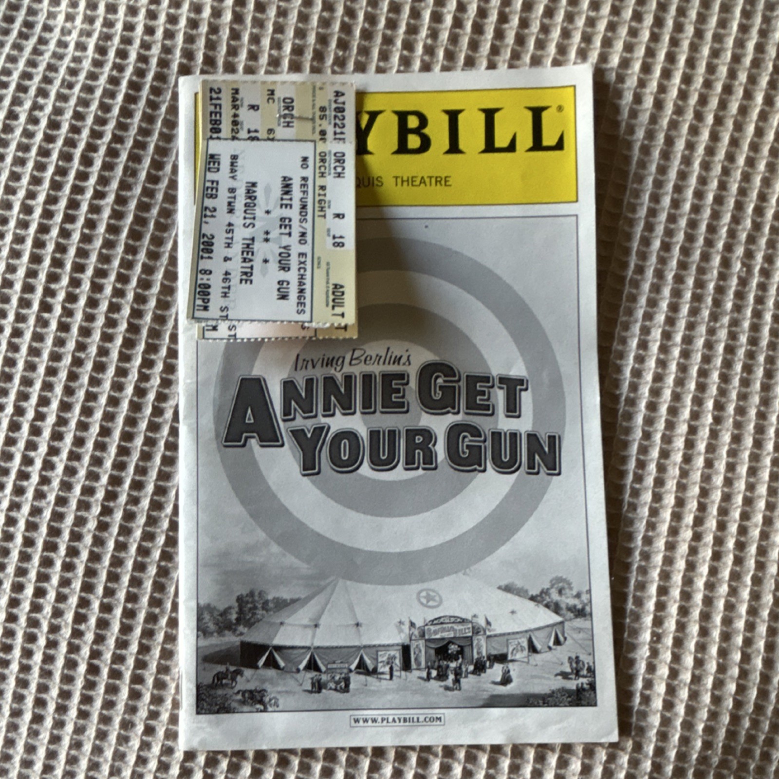 Annie Get Your Gun Original Playbill Marquis Theatre Reba McEntire Collectible