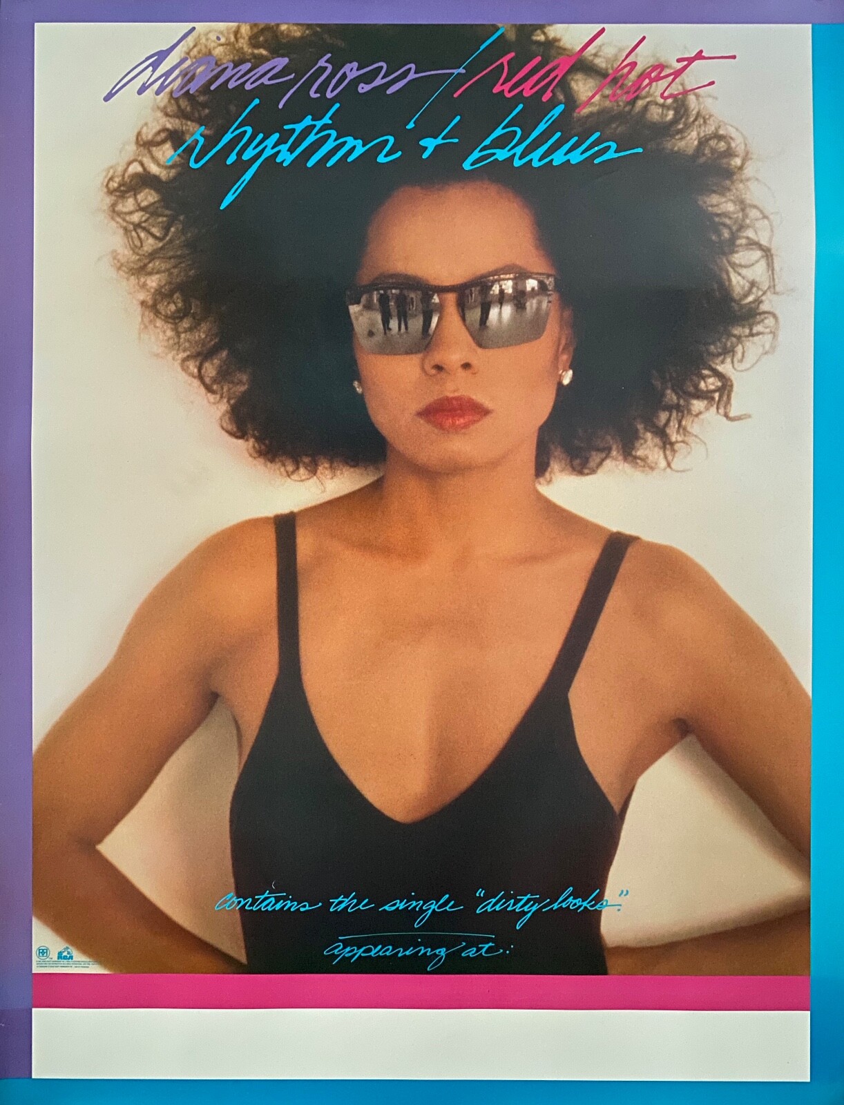 DIANA ROSS RED HOT RHYTHM AND BLUES POSTER 1987 32″ X 24″ ROLLED NEW COND.