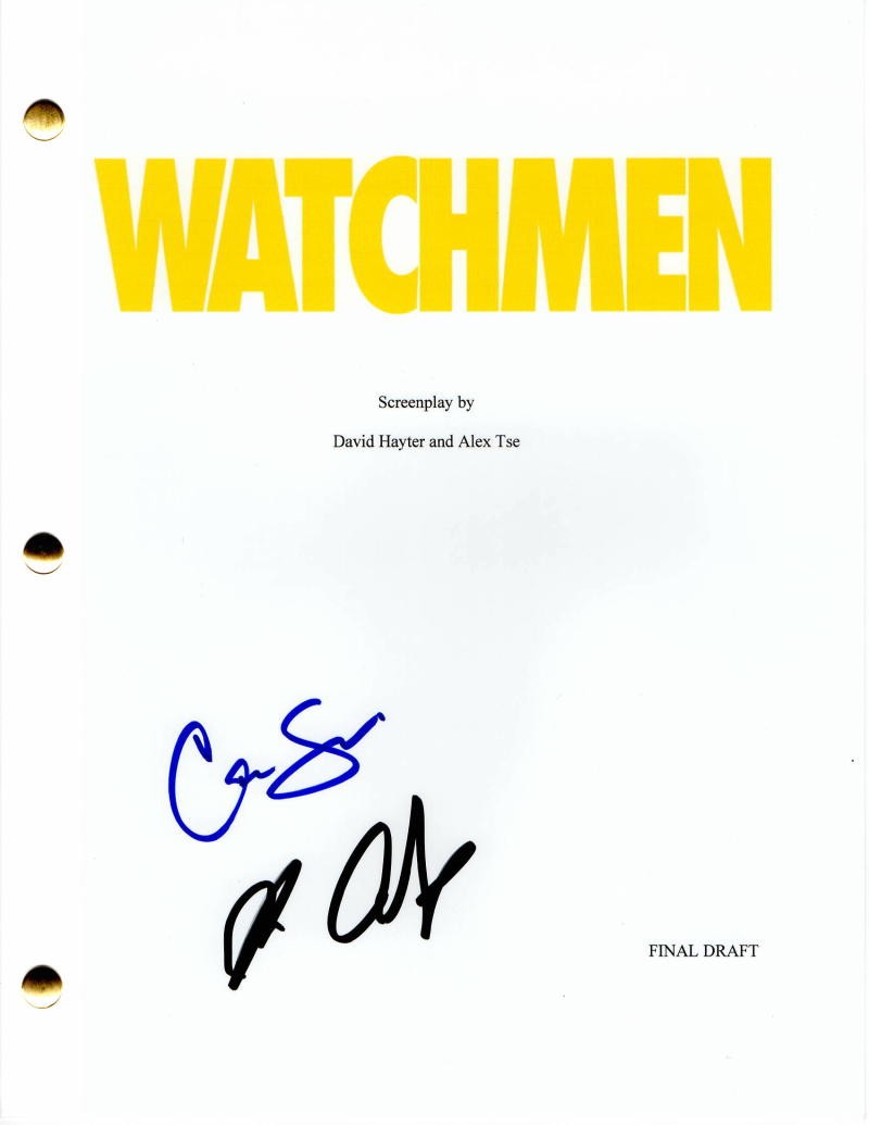 BILLY CRUDUP, CARLA GUGINO SIGNED AUTOGRAPH – WATCHMEN – FULL MOVIE SCRIPT