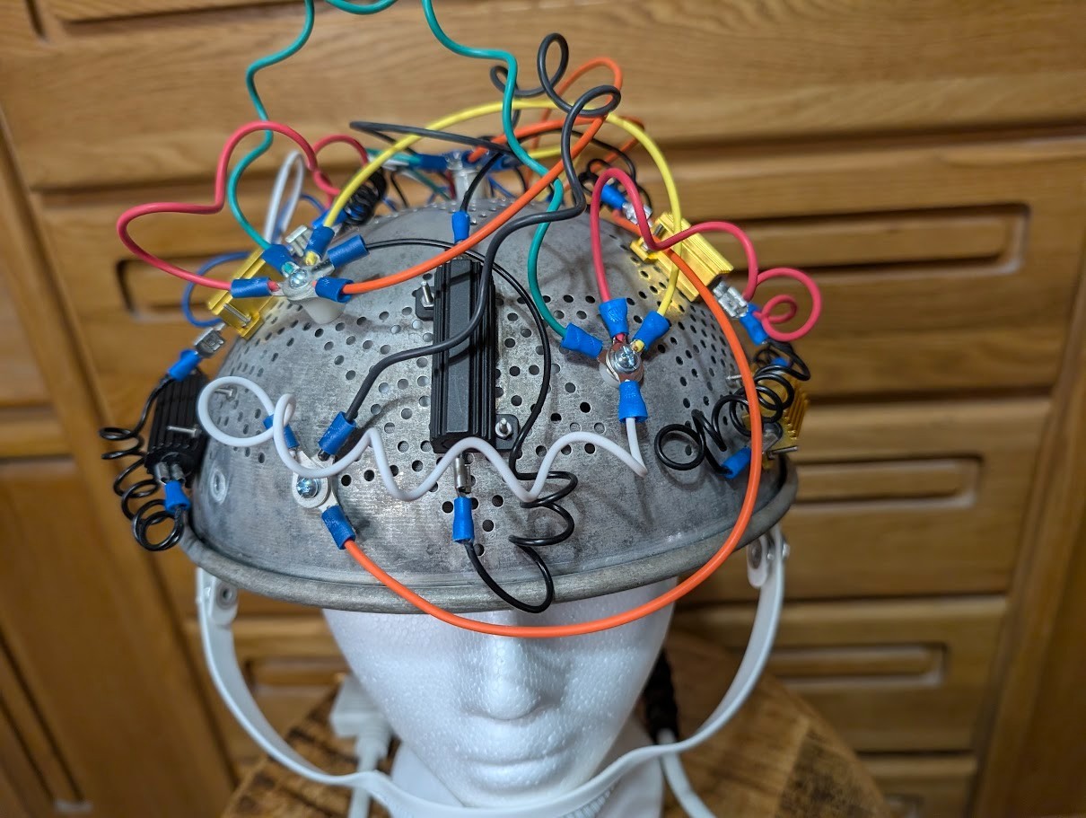 Fan-made Ghostbusters -like Colander Aura Hat