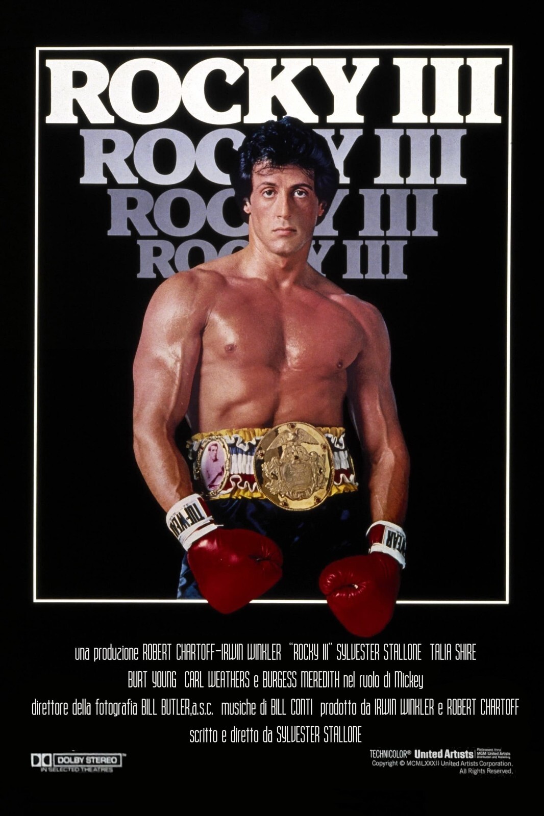 1982 Rocky III Movie Poster 11X17 Rocky Balboa Italian Stallion Clubber Lang🥊🍿