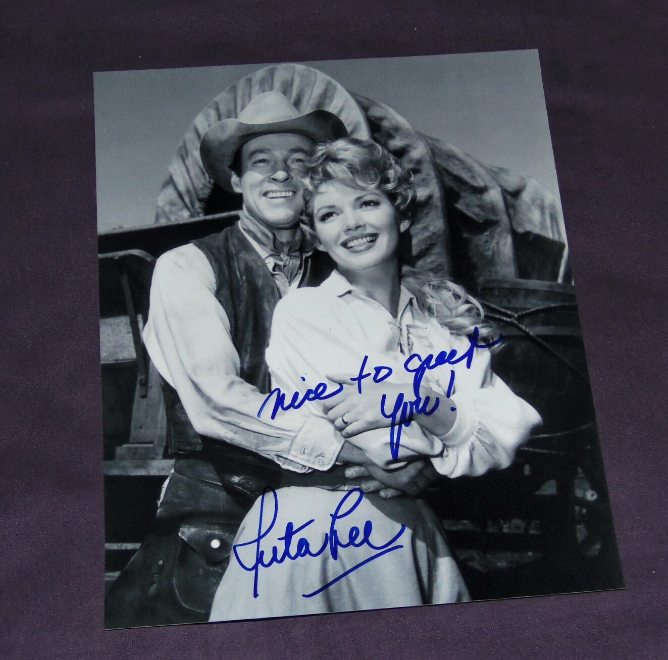 Ruta Lee signed photo “Rawhide” TV western with Russell Johnson RARE mint