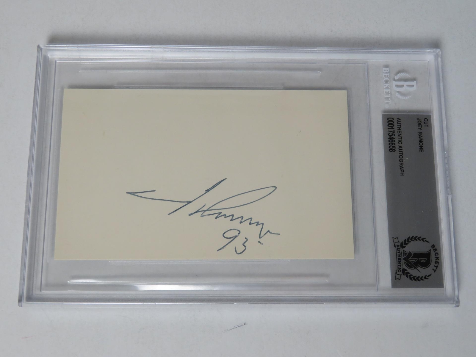 RAMONES Signed Autograph Auto 3×5 Index Card Cut Page Slab by 4 BAS JSA