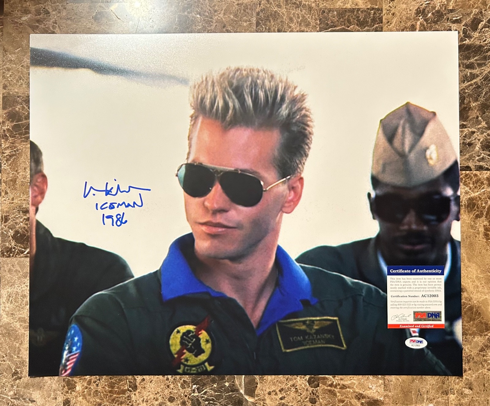 PSA/DNA VAL KILMER AUTOGRAPHED 16×20 PHOTO SIGNED AUTO TOP GUN ICE MAN