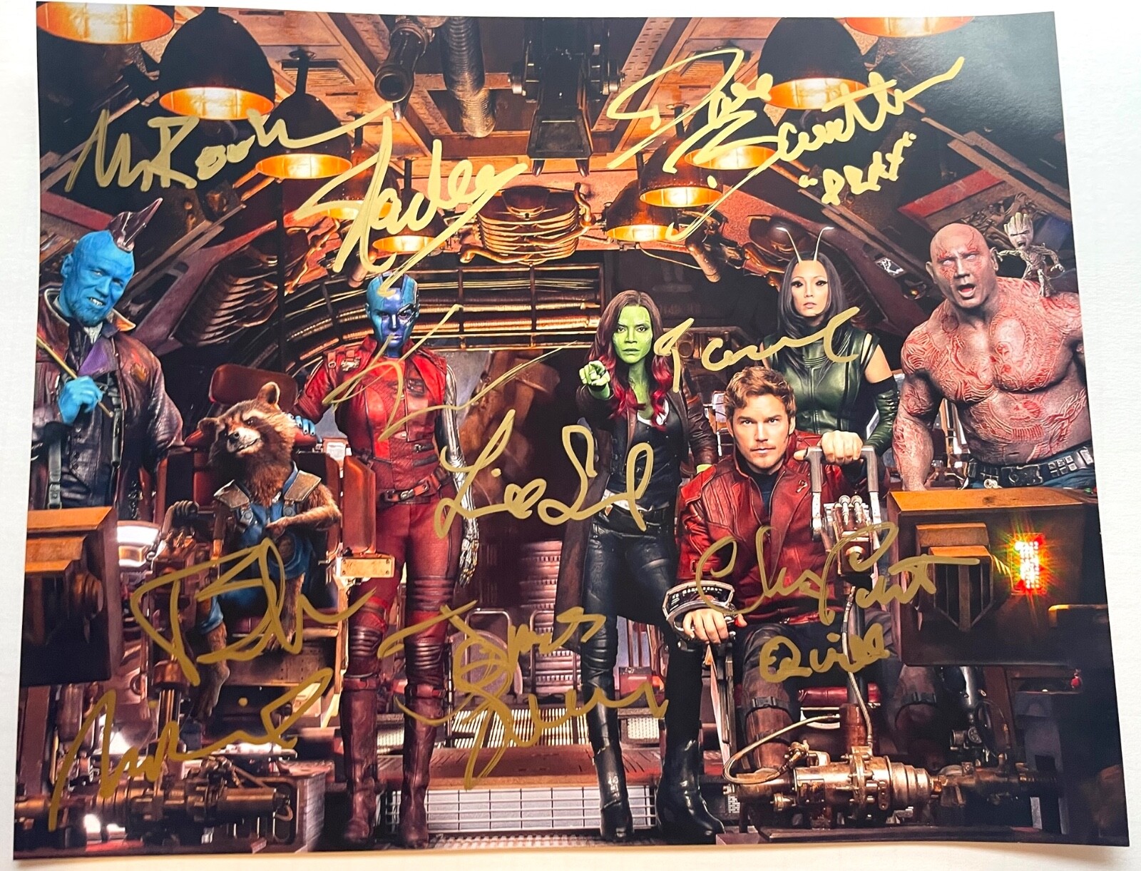 GUARDIANS OF THE GALAXY photo signed by cast CHRIS PRATT STAN LEE JAMES GUNN