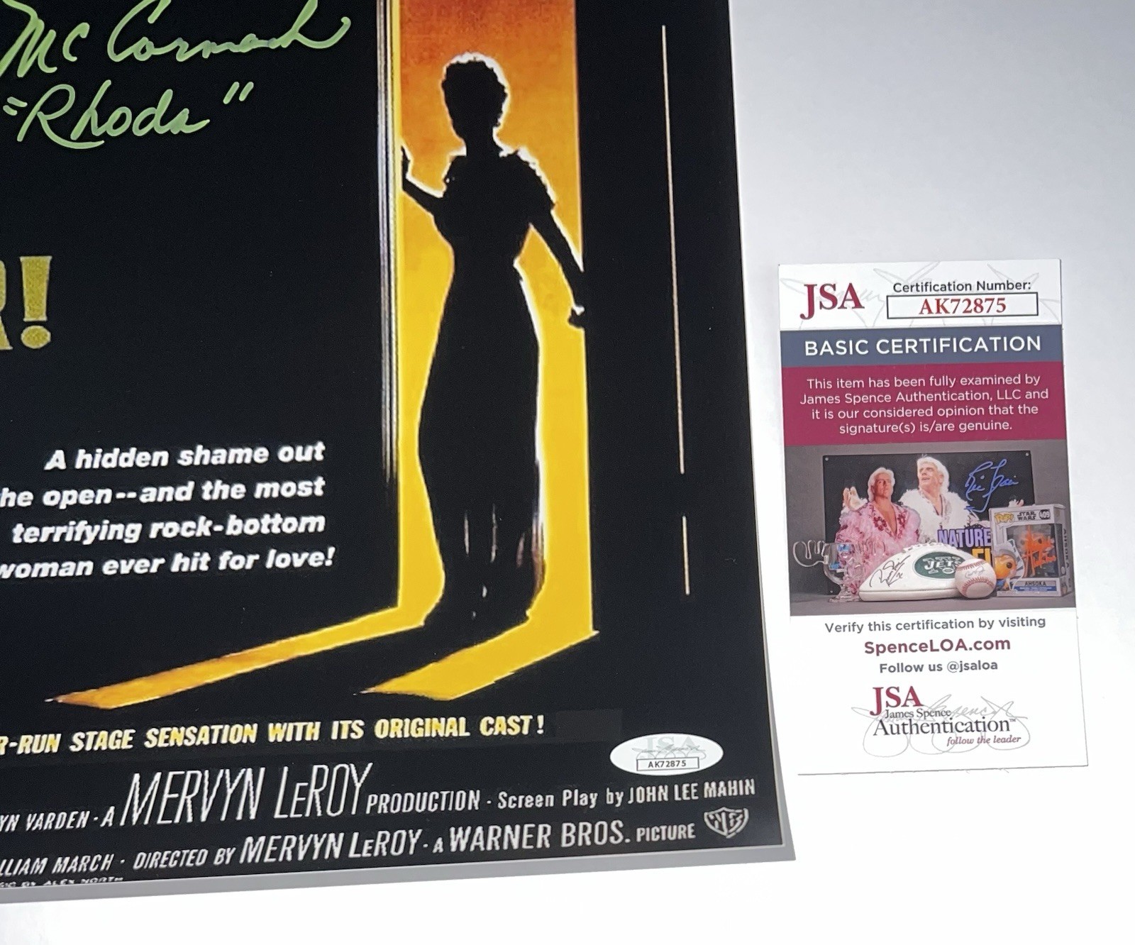 PATTY MCCORMICK HAND SIGNED AUTOGRAPH ‘THE BAD SEED’ 12X18 POSTER PHOTO +JSA COA