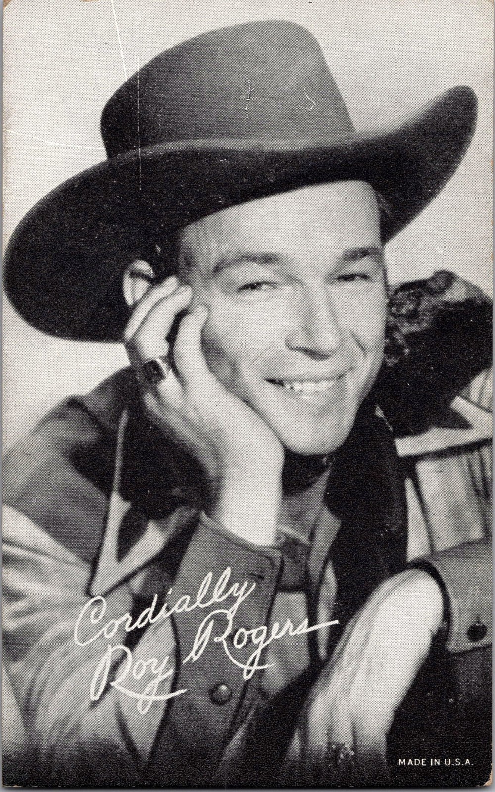 Vintage 3.5 x 5.5 photo card, Roy Rogers