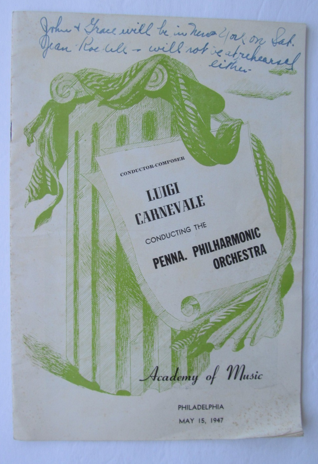 Luigi Carnevale – Pennsylvania Philharmonic Orchestra Program 1949