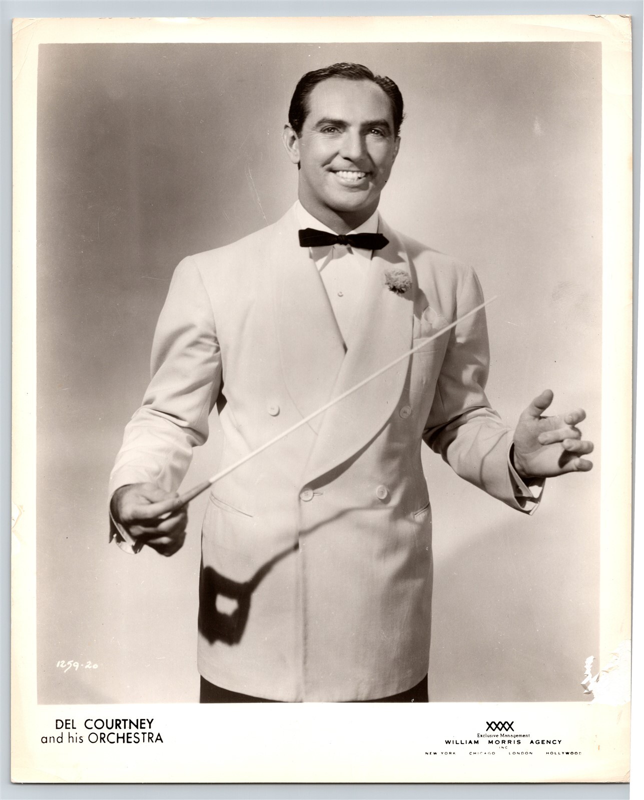 1940’s Del Courtney And His Orchestra XXXX William Morris Agency Photograph