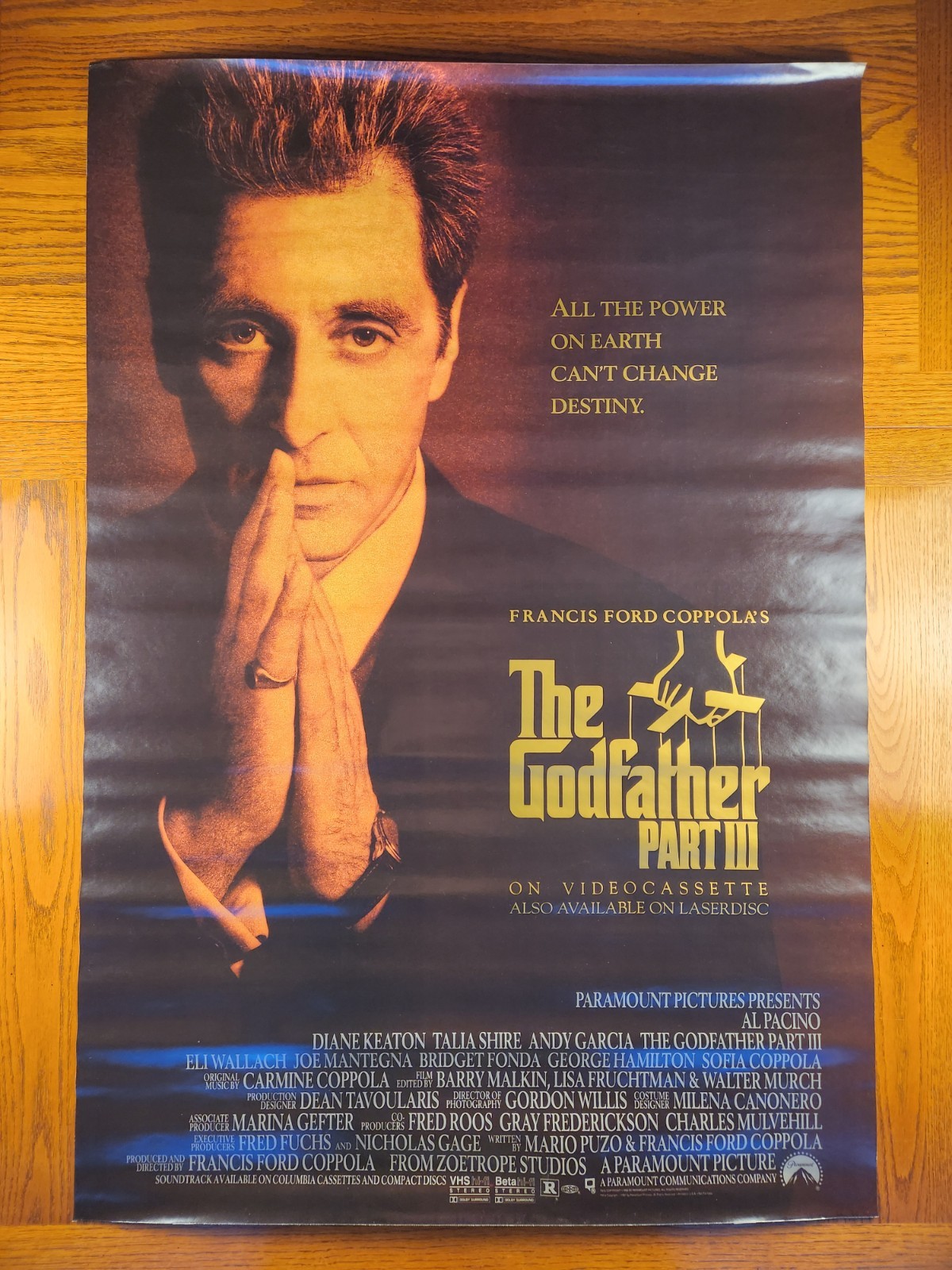 The Godfather III Original Rolled 27X40 Movie Poster 1990 Pacino
