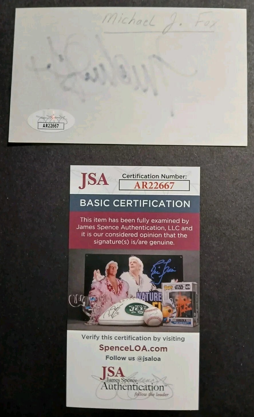 MICHAEL J. FOX – SIGNED 3×5 Index – “MARTY McFLY” BACK TO THE FUTURE – JSA CERT.