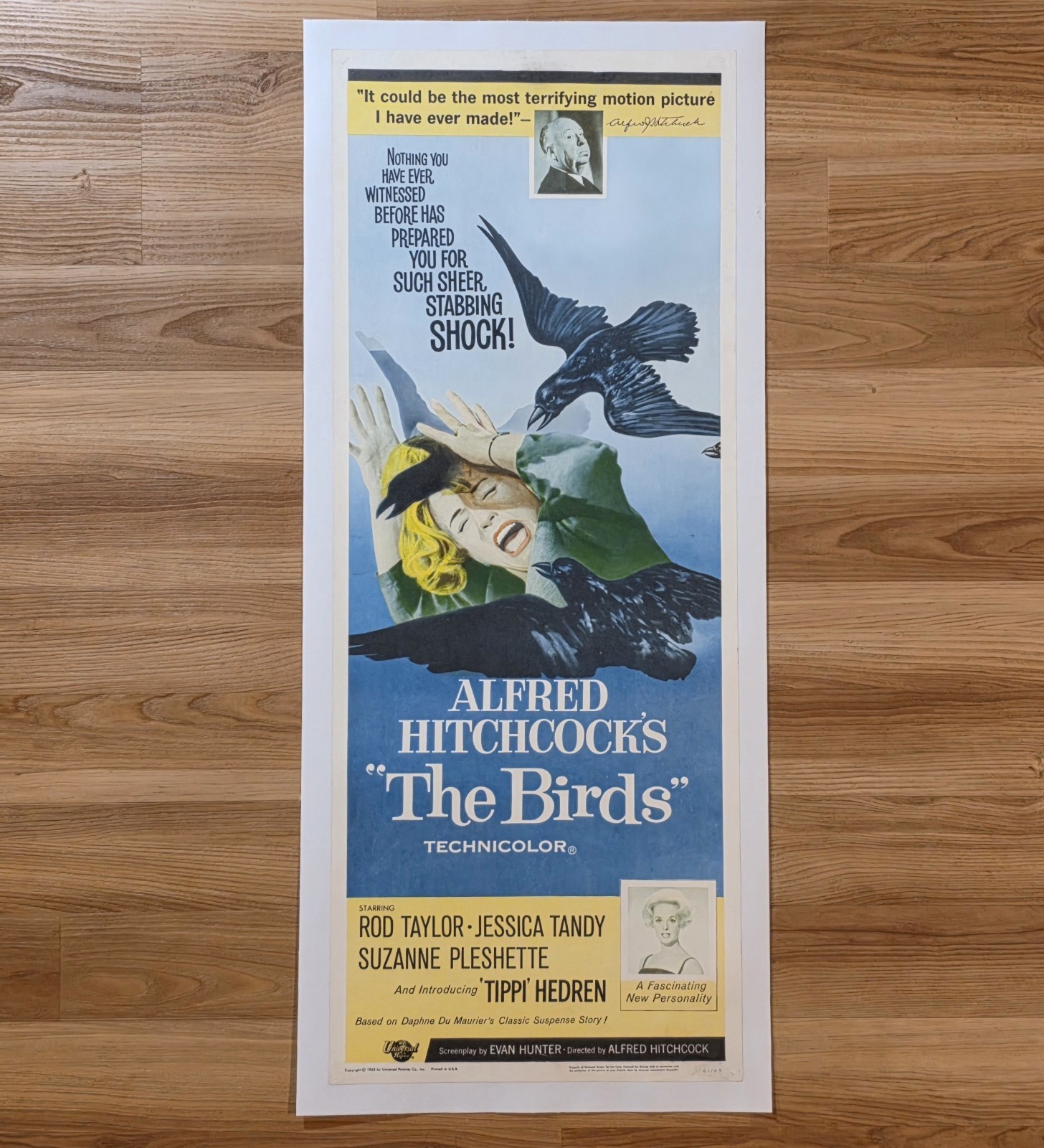 The Birds (1963) Original Insert 14×36″ Movie Poster – Linen – Alfred Hitchcock