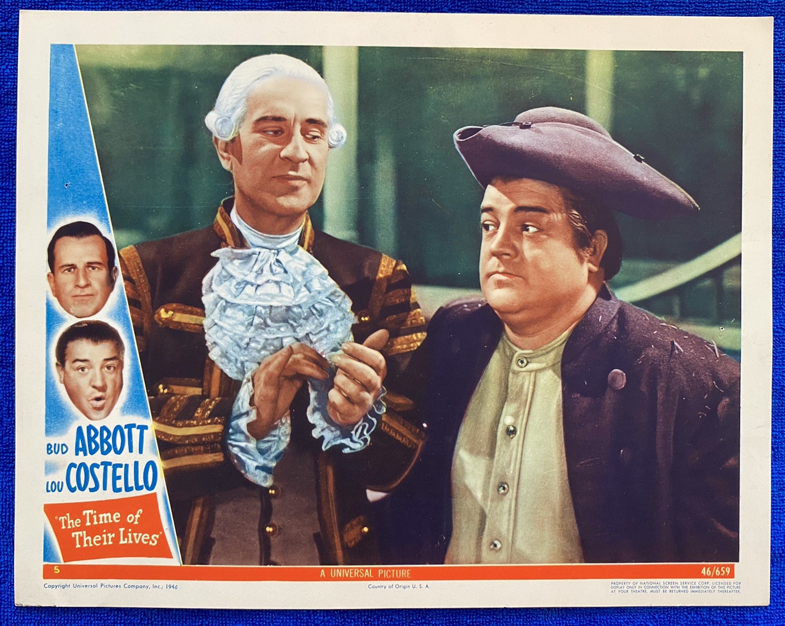 ABBOTT & COSTELLO 1946 TIME OF THEIR LIVES VINTAGE LOBBY CARD BEST SCENE! RARE!