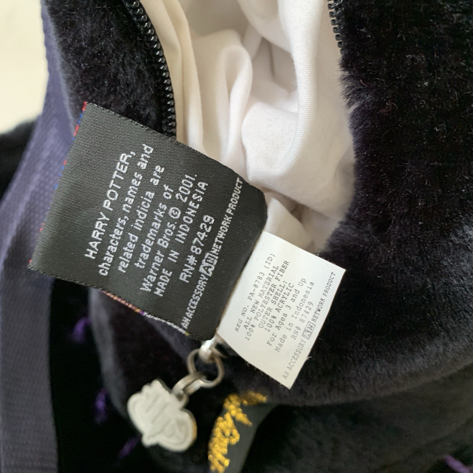 Vtg Harry Potter Sorting Hat Plush Backpack Purse Bag 2001 Warner Brothers WB