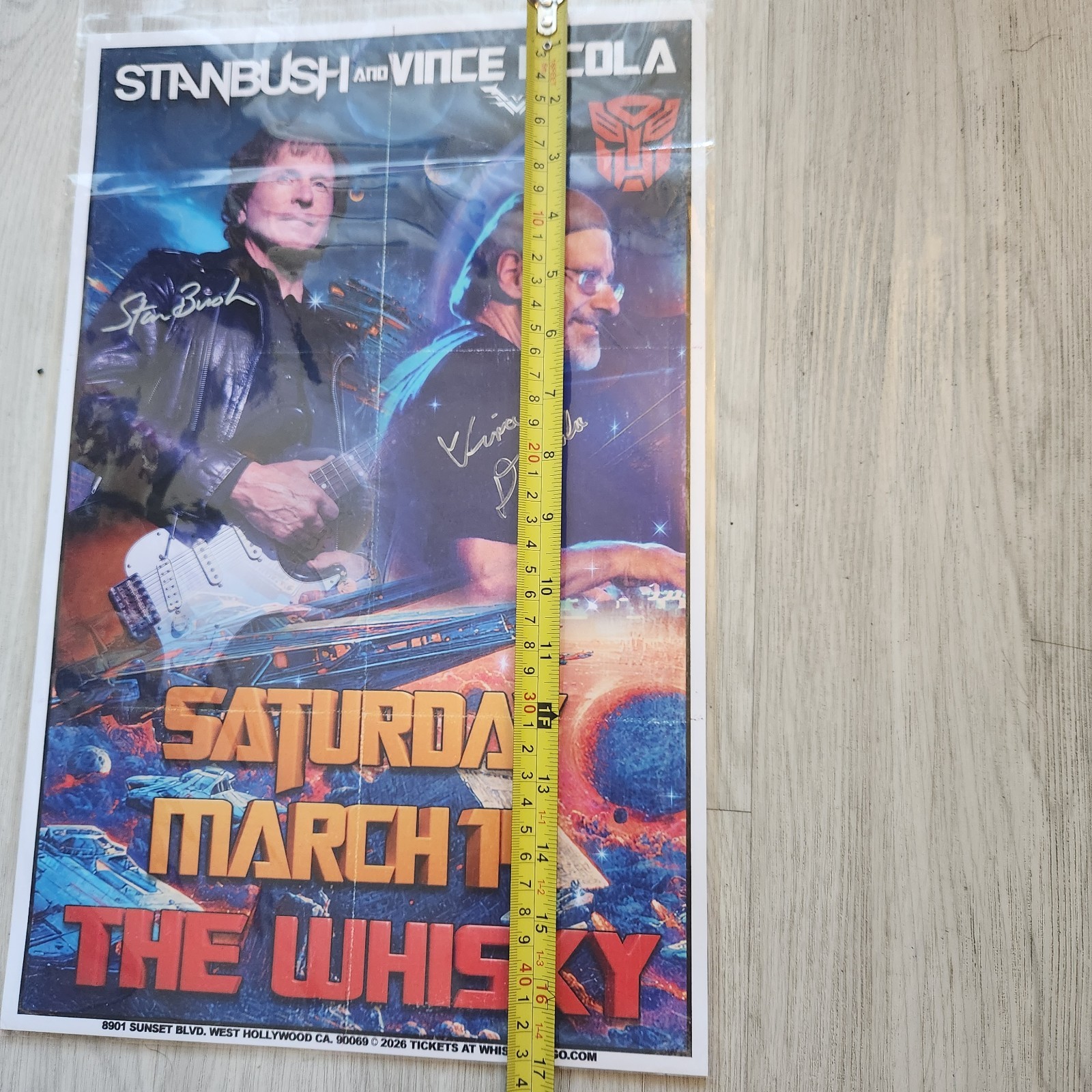 Stan Bush & Vince DiCola At the Whisky Autographed Concert Poster TFCon 2026