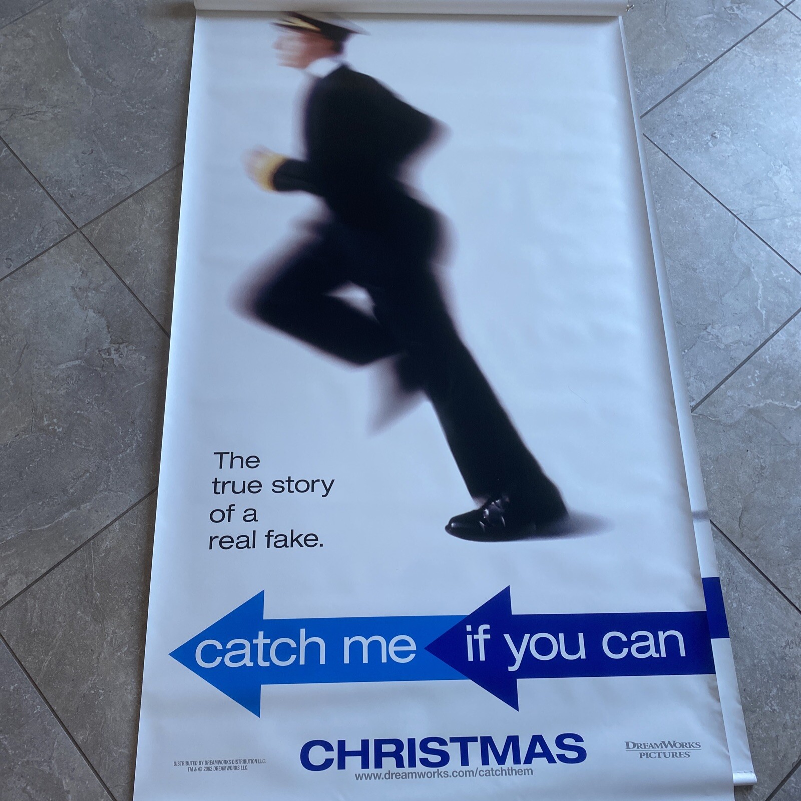 CATCH ME IF YOU CAN Original Theatrical Banner Set (Hanks, DiCaprio) 2002 Vinyl