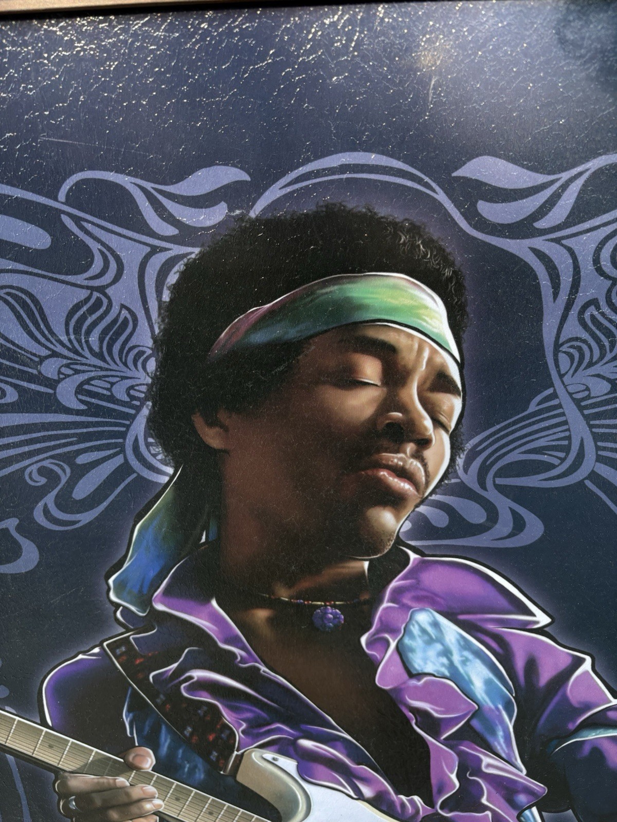 Authentic Hendrix Jimi Hendrix Textured Gesso Wall Art Purple Haze 39 x 27