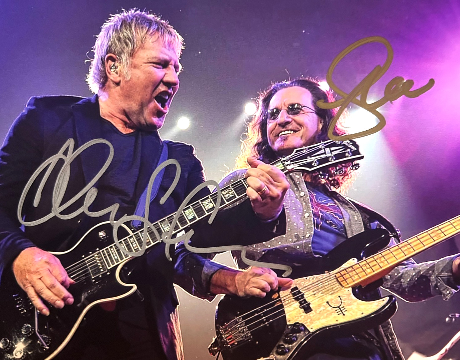RUSH: Signed (Geddy Lee, Alex Lifeson) 8×10″ Authentic Original Autographs + COA