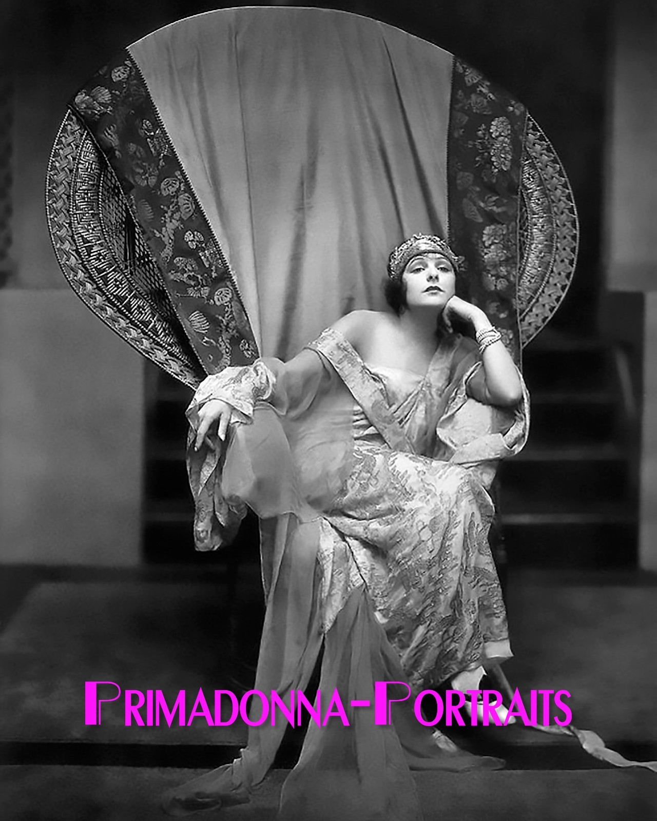 NORMA TALMADGE 8X10 Lab Photo 1920s Sexy Silent Era High Fashion Portrait
