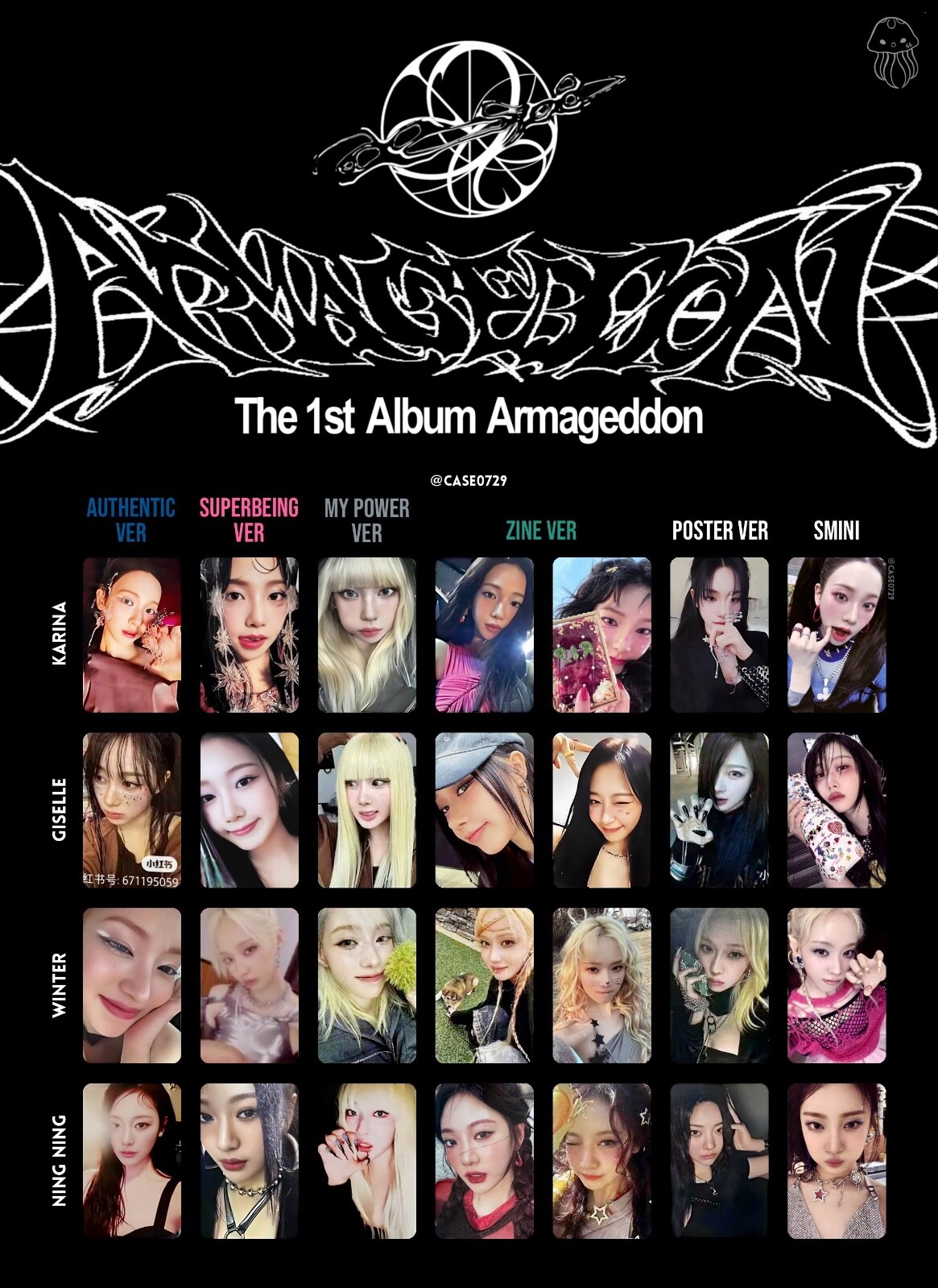 AESPA 1ST ALBUM ARMAGEDDON ALL VERSION PHOTOCARD OFFICIAL KARINA WINTER GISELLE