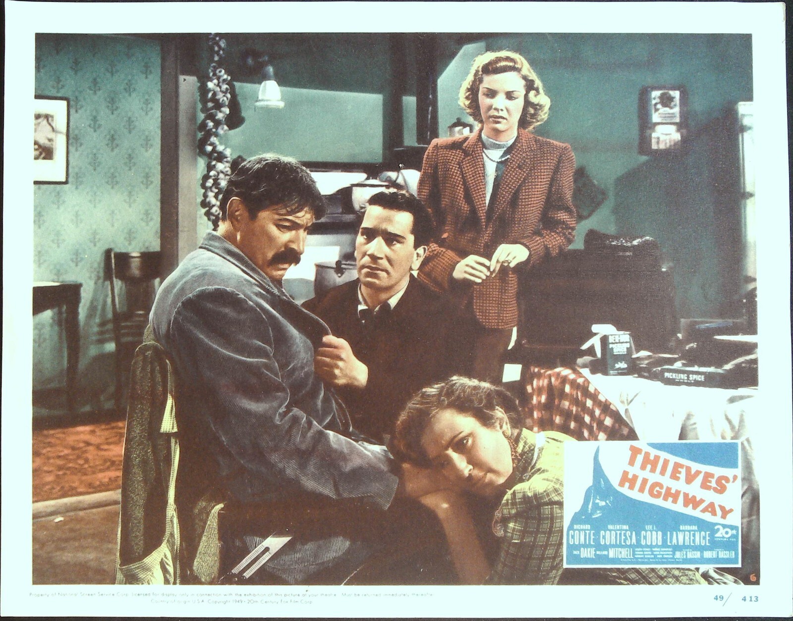 Thieves’ Highway Lobby Card #6 1949 Richard Conte, Jules Dassin film noir!