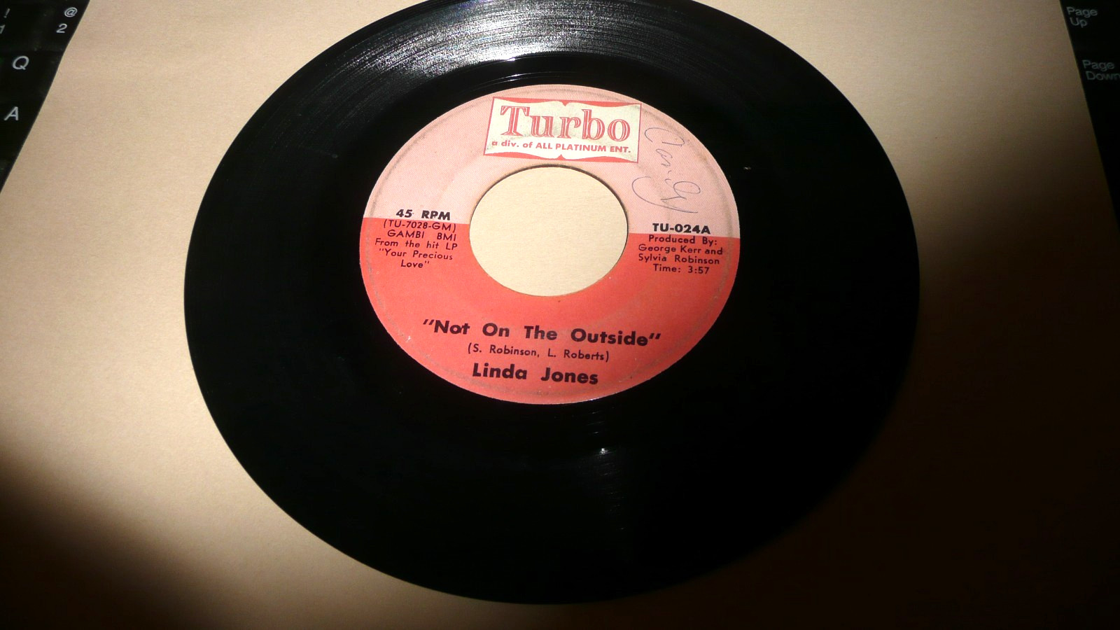 record 45 Northern Soul Not on the Outside on Turbo VG++