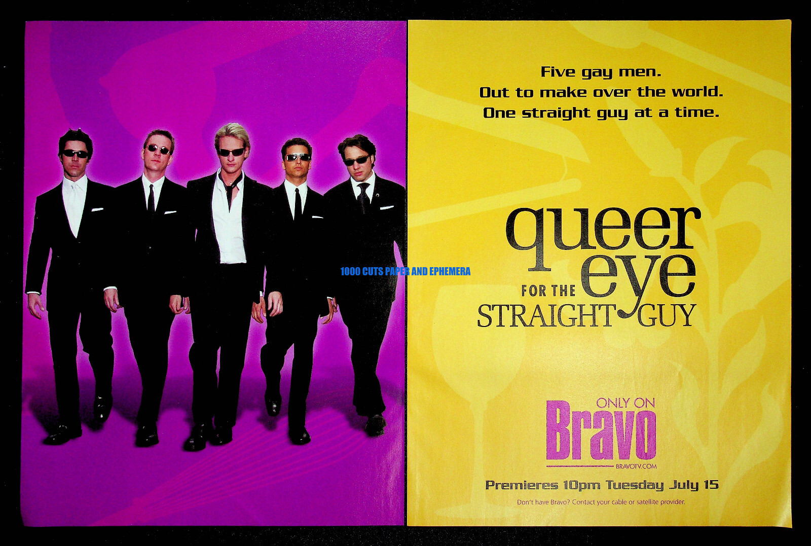 Queer Eye For the Straight Guy Bravo TV 2003 Print Magazine Ad Poster ADVERT