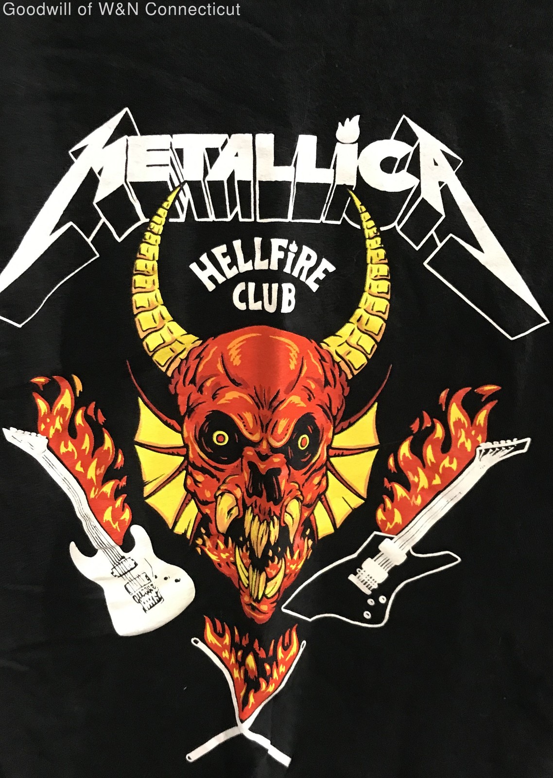 Stranger Things Hellfire Club Graphic T-Shirt Black Sz S