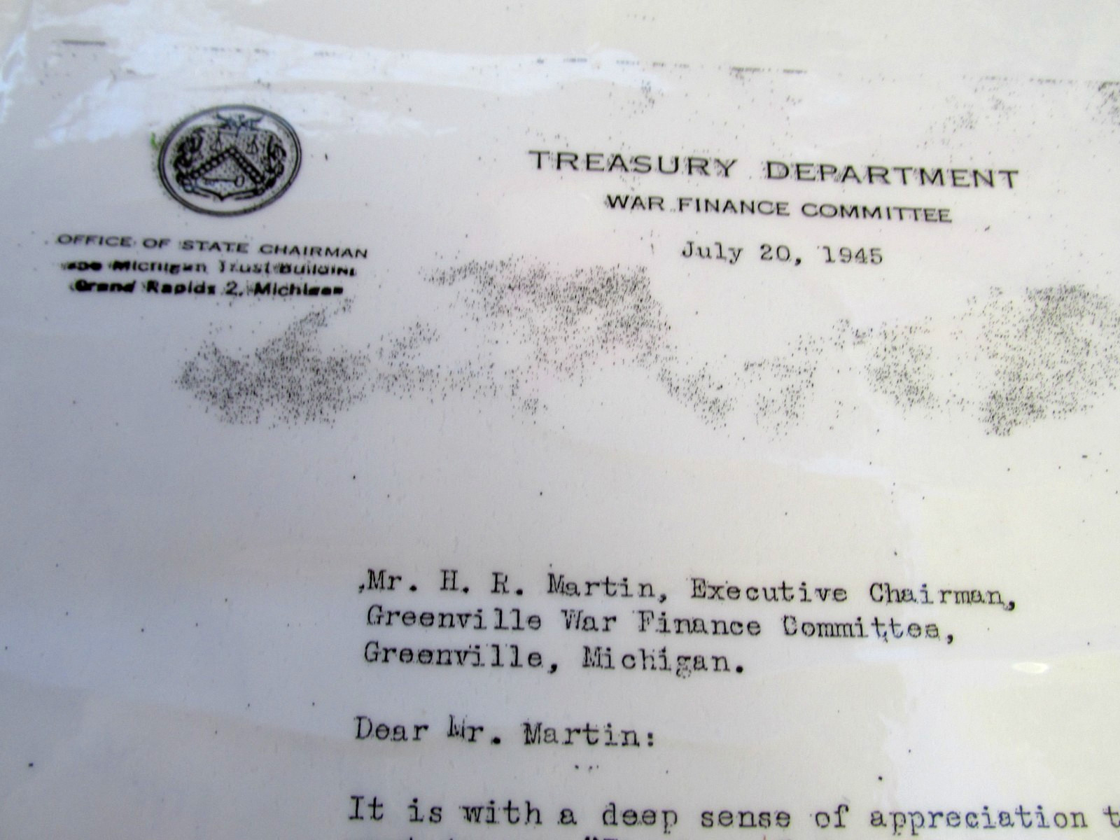 WW II 7th War Loan Now All together 14” x 10” Laminated Print 3 Signers Letter