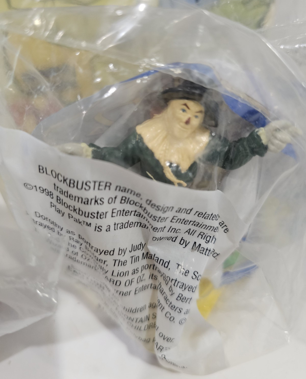Complete 1998 Set of Blockbuster Video Wizard of Oz Figurines + Activity Bag