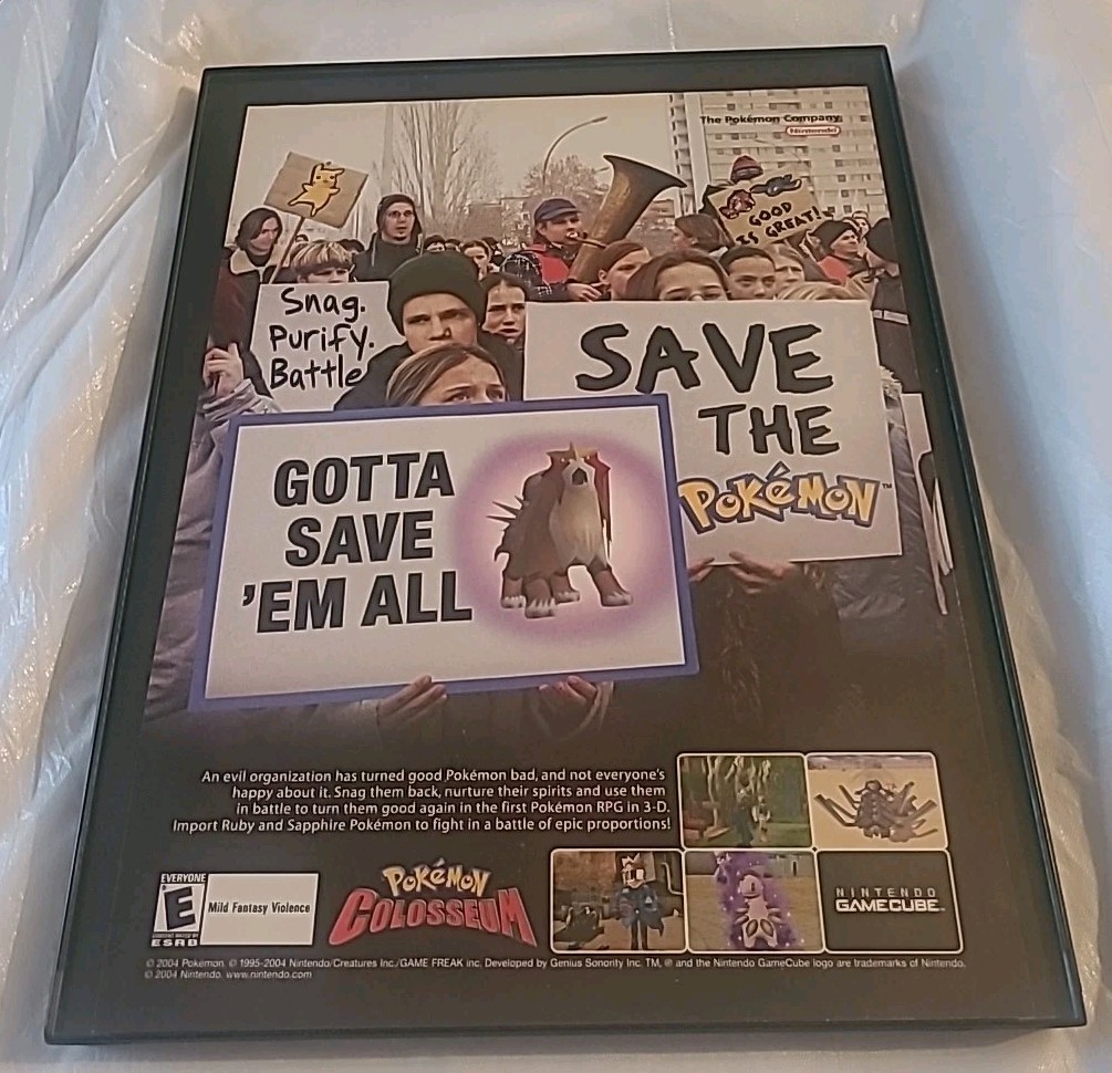 Pokemon Colosseum Video Game Print Ad 2005 Framed 8.5X11 Wall Art