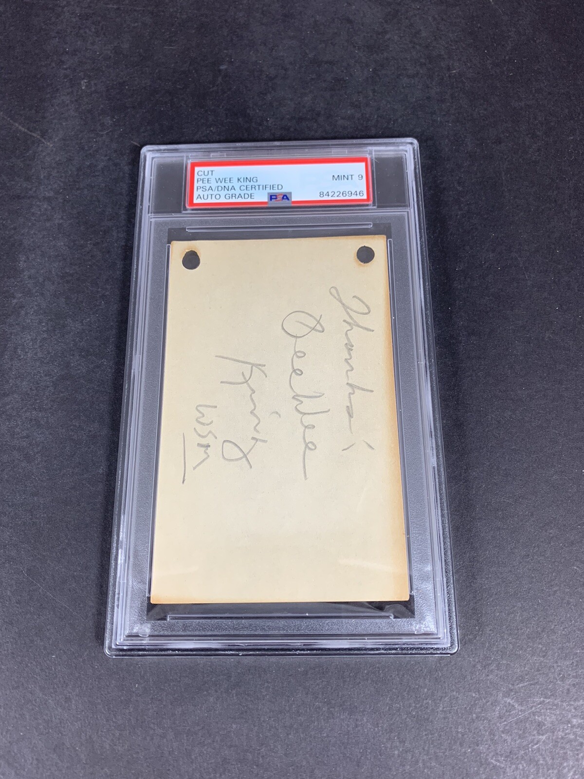 Pee Wee King, WSM, Country & Western Singer & Song Writer Autograph PSA GRADE 9