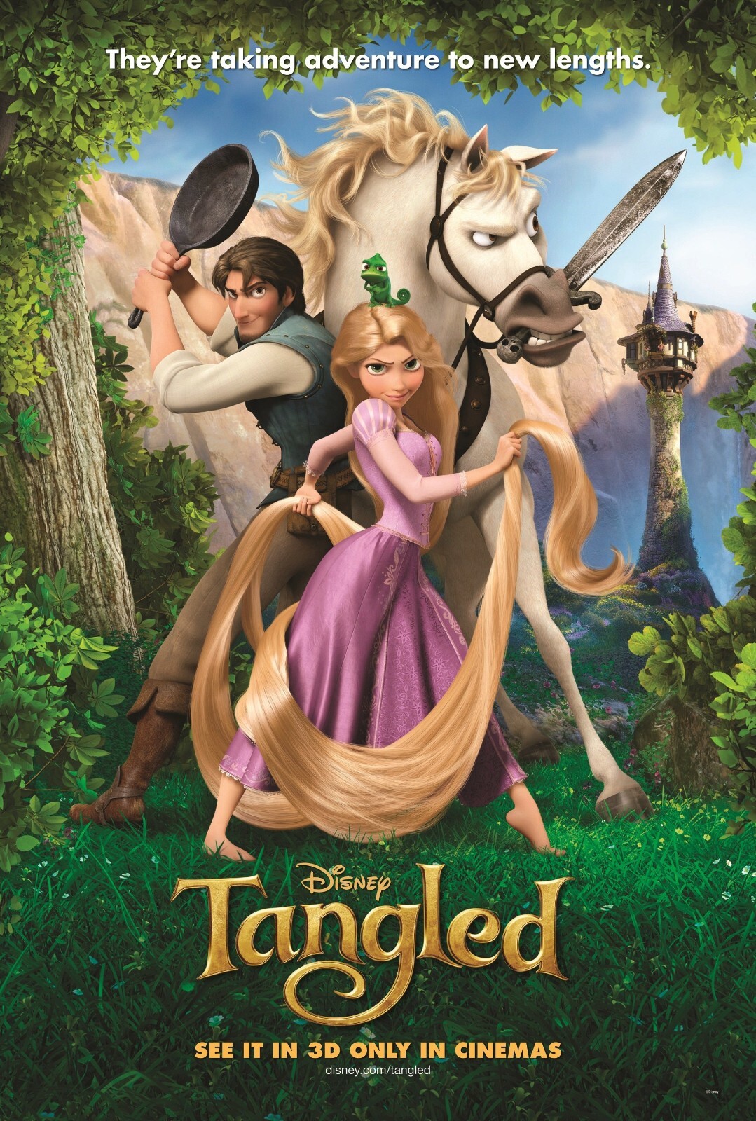 2010 Tangled Sleeping Beauty Movie Poster 11X17 Disney Rapunzel Mandy Moore 🍿