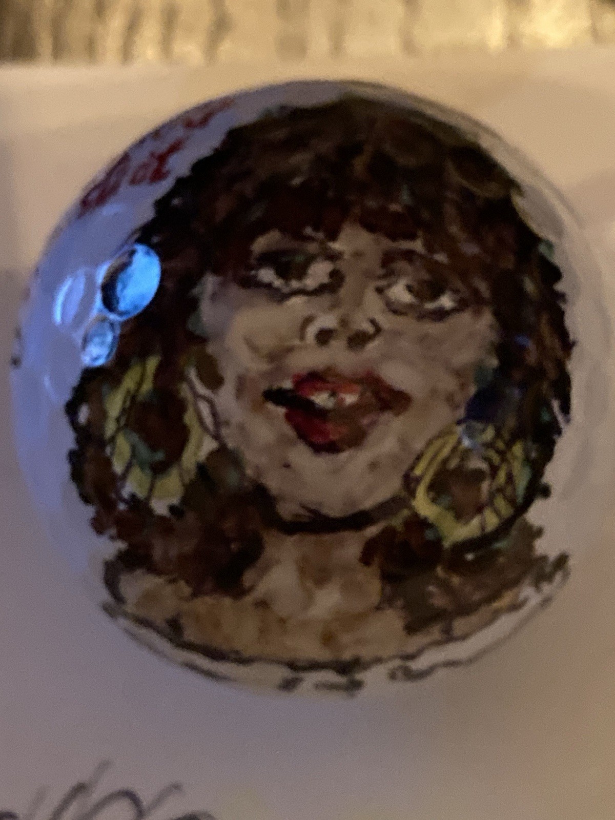 Linda Ronstadt By Artist RAC One Of A Kind celebrity abstract art golf ball