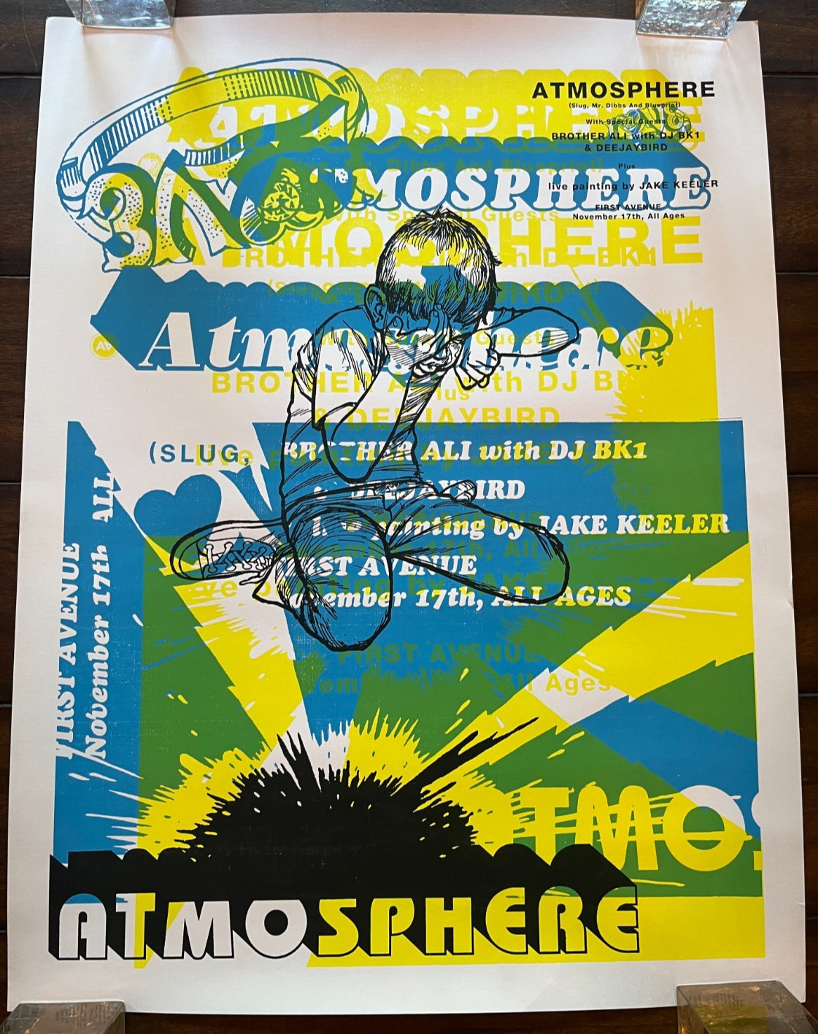 ATMOSPHERE SLUG 2002 FIRST AVENUE MPLS SILKSCREEN CONCERT POSTER SIGNED #109/125