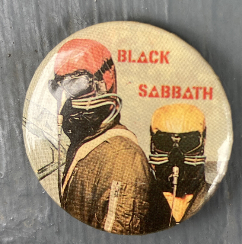 Black Sabbath vintage pin-back button never say die 1.25” rare Izzy Osbourne