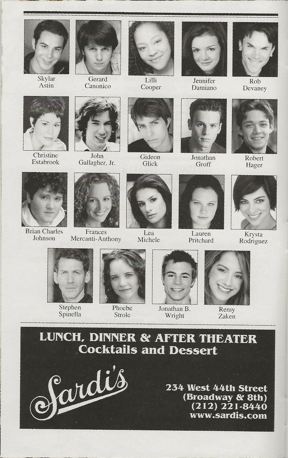 Spring Awakening (2006) Broadway Playbill, Opening Night Date, Lea Michele