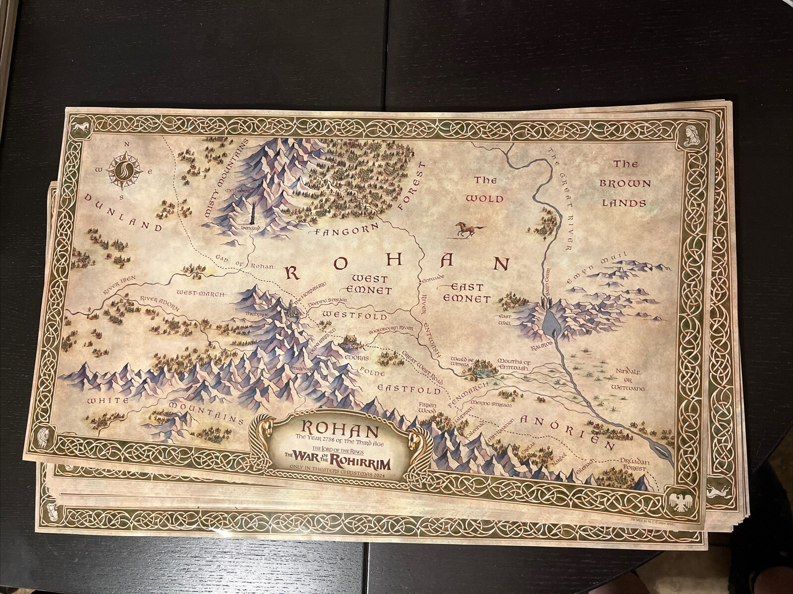 WAR OF THE ROHIRRIM 13″x23″ Original Movie Poster Map of Rohan Lord of the Rings
