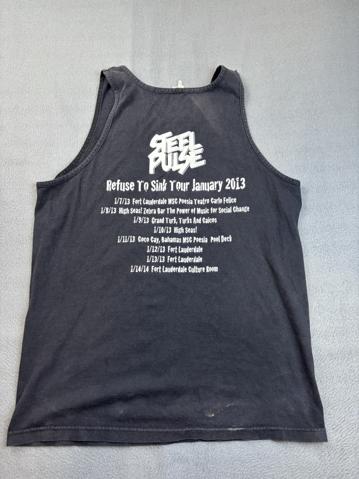 Steel Pulse Mens Large Black Reggae Tank Top Shirt Refuse To Sink Tour 2013