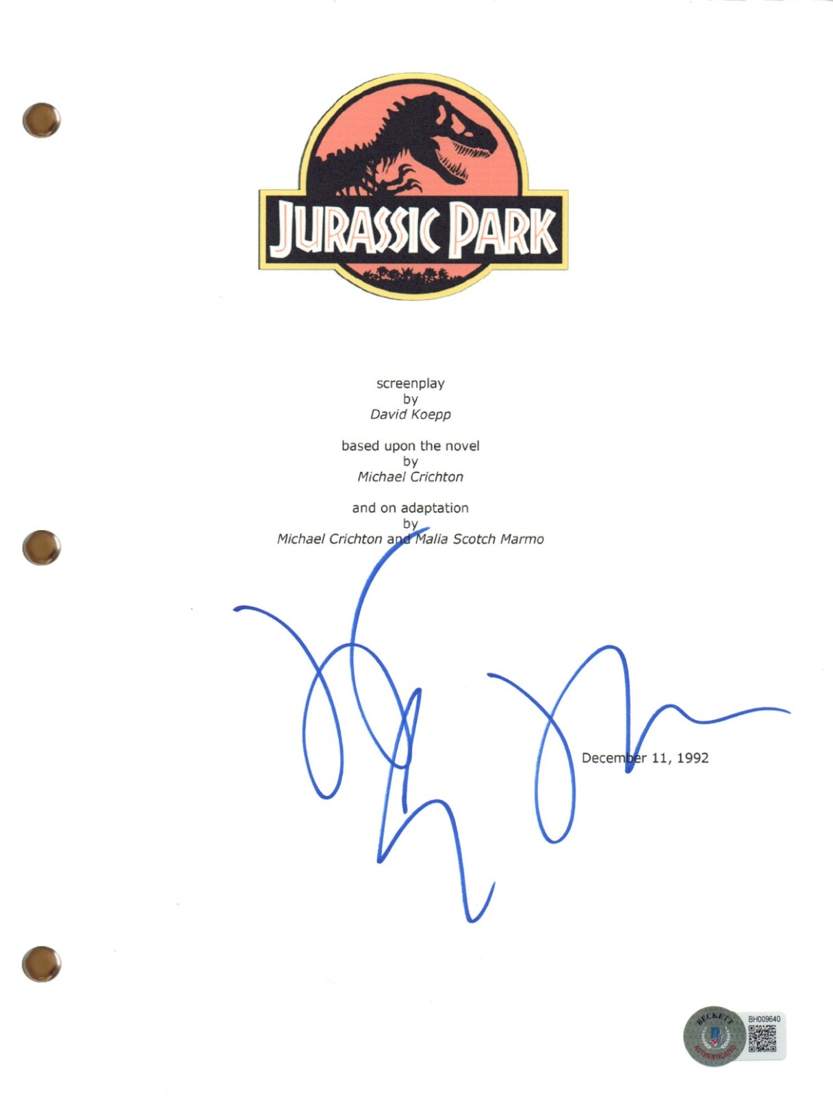 Jeff Goldblum Signed Autograph Jurassic Park Movie Script Screenplay Beckett COA