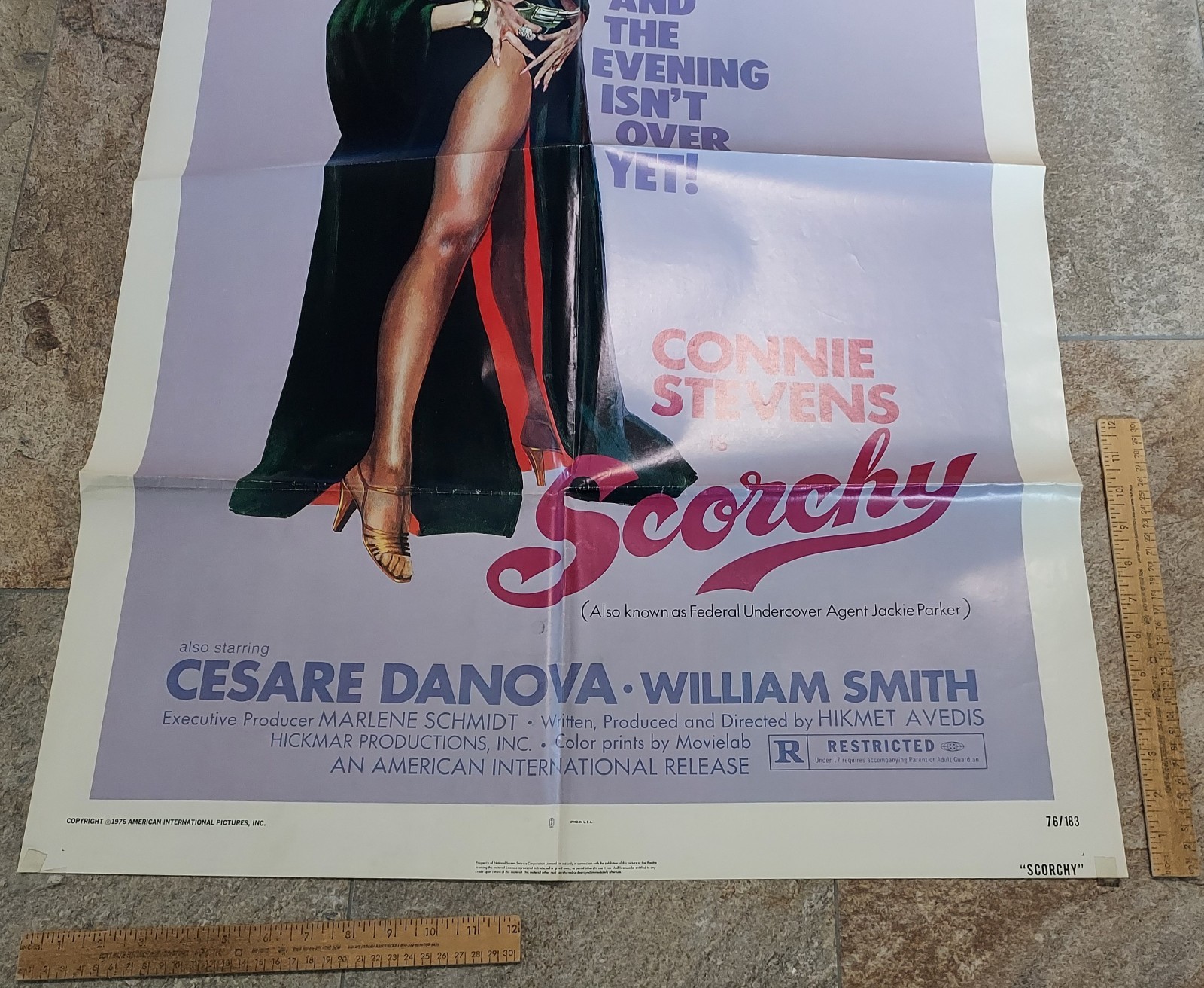 SCORCHY – Connie Stevens – ©1976 – MOVIE POSTER – 27 X 41 – listing #8624