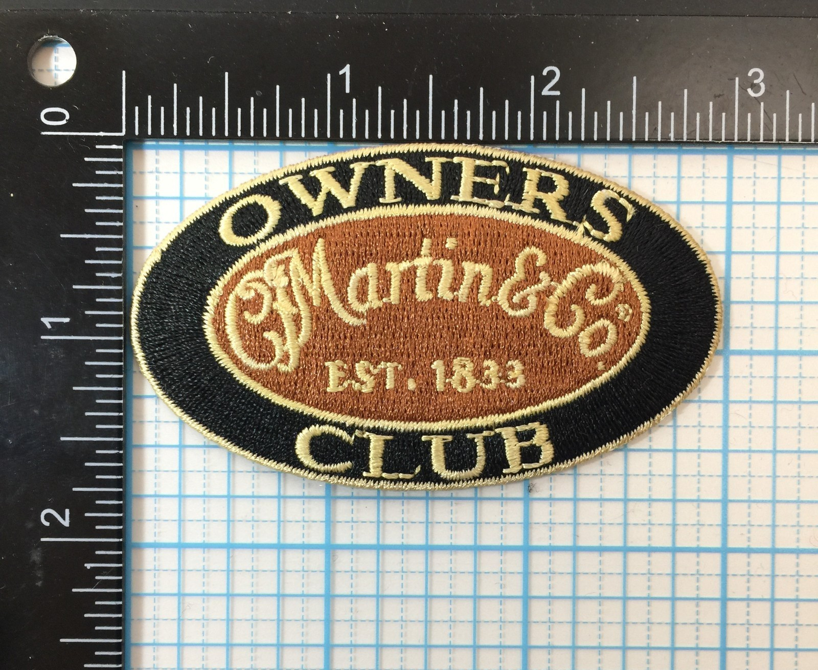 RARE CLASSIC C.F. MARTIN & CO GUITARS OWNERS CLUB EMBROIDERED 3″ PATCH A7