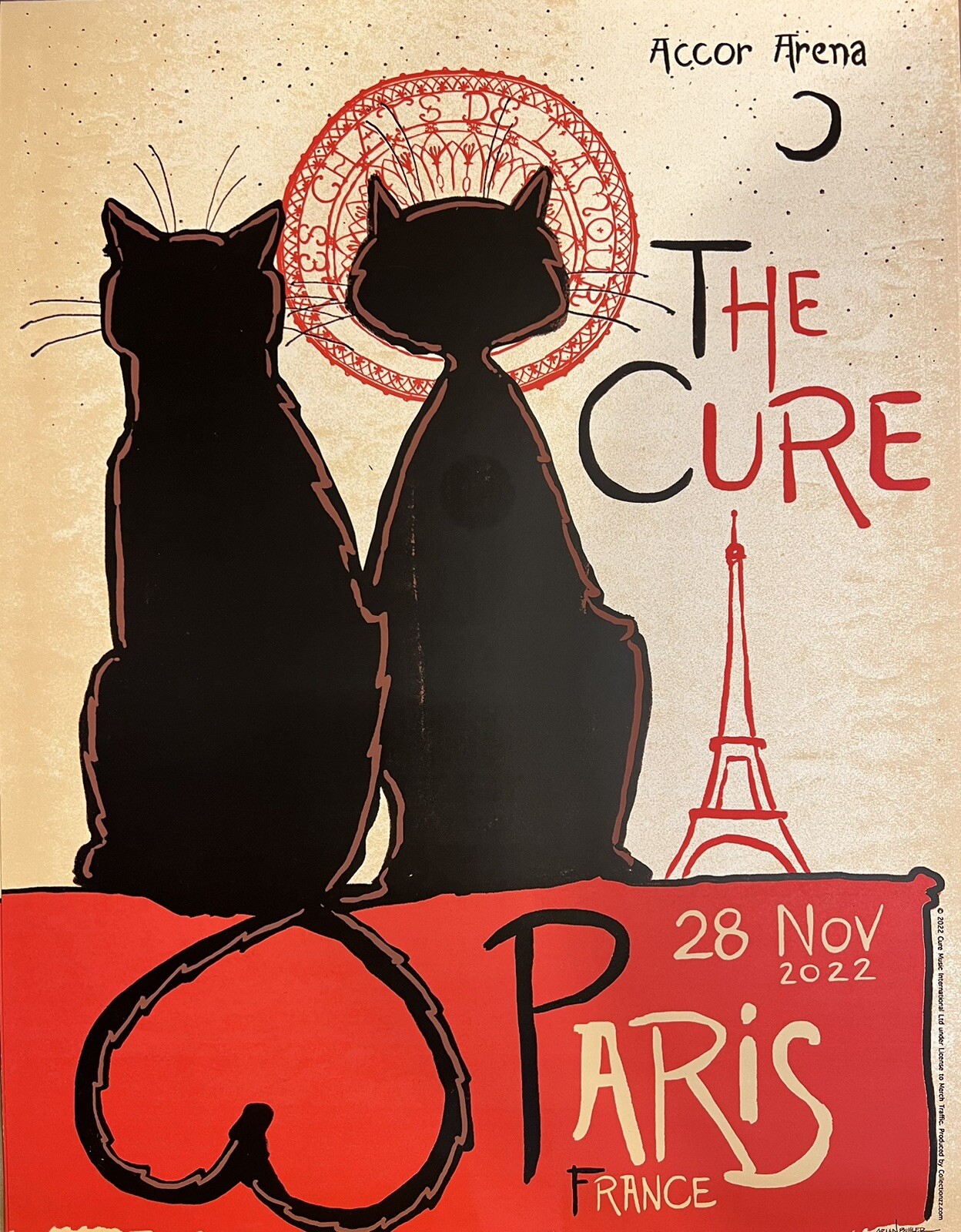 THE CURE VERY RARE CONCERT POSTER PARIS 2022 #159/200