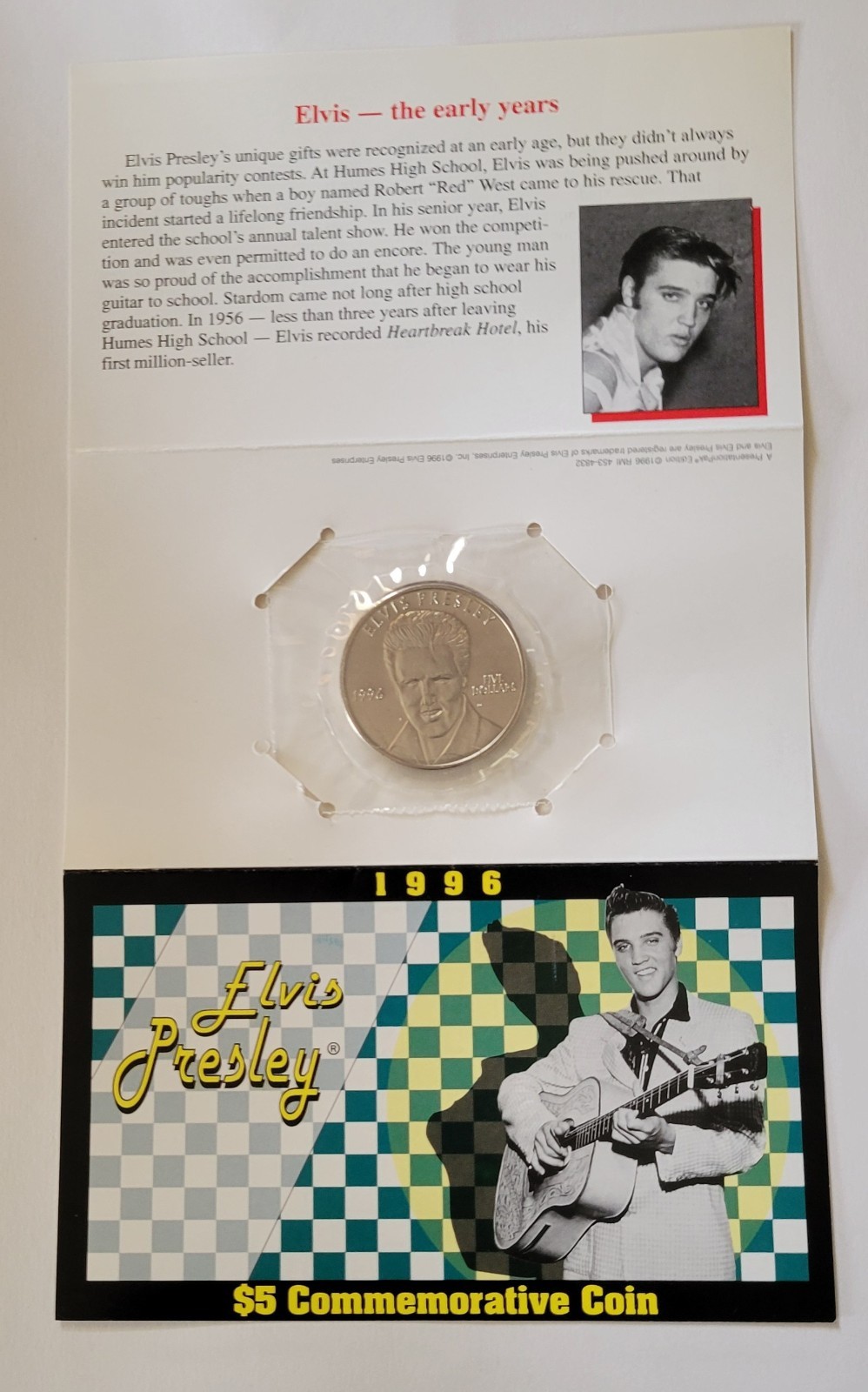 Elvis Presley Marshall Island $5 Commemorative 1996 Coin