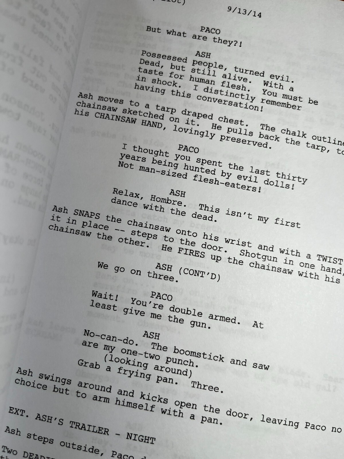 Ash vs Evil Dead Pilot Script Cast-Signed- Autograph Reprints- Evil Dead