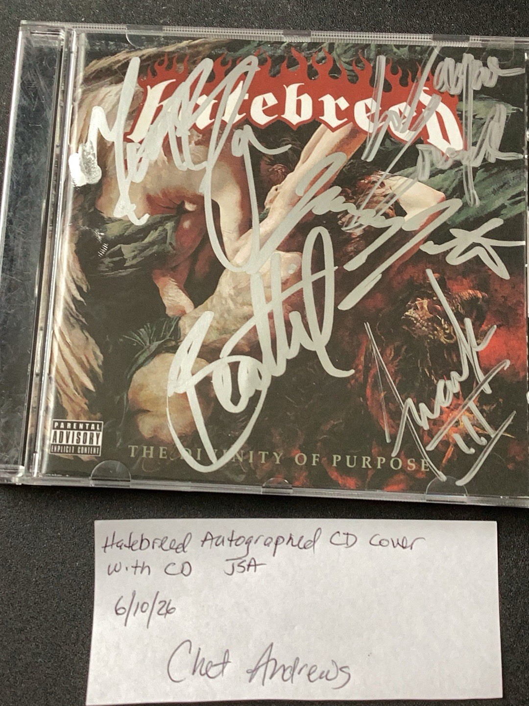 Hatebreed Autographed CD JSA Authentication.. In Person. Heavy Metal.