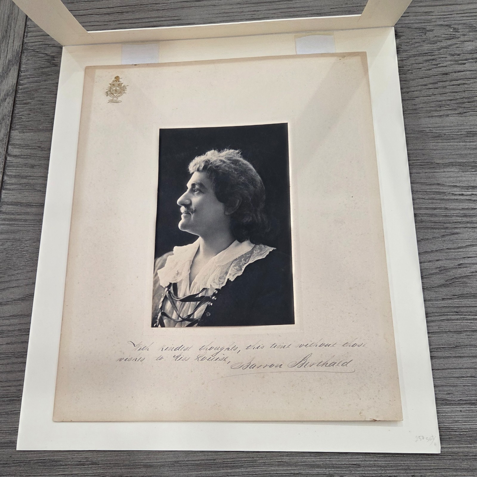 Barron Berthold (Born 1870) Opera Singer Large Format Signed Matted Photograph