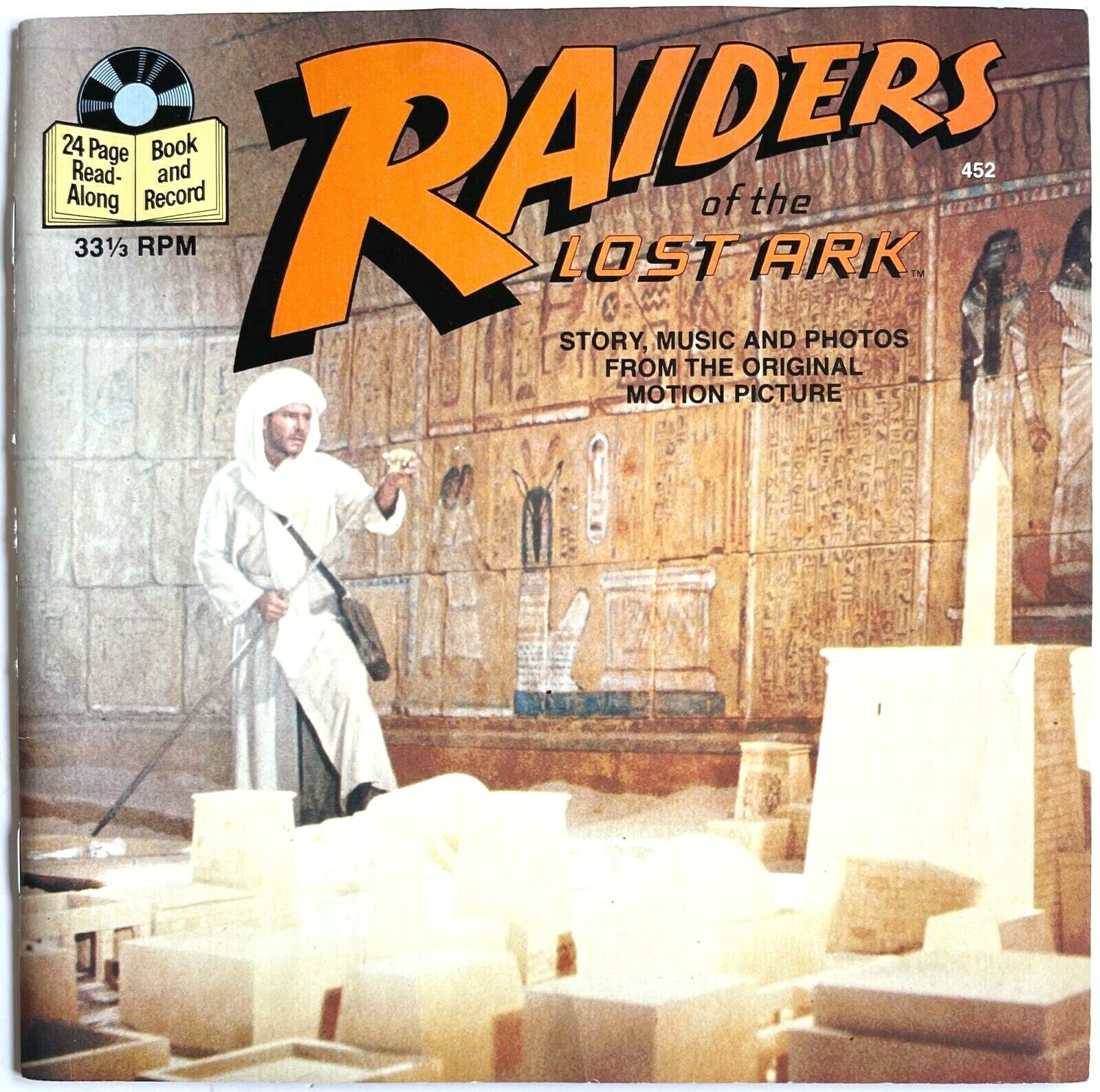 VINTAGE 1981 DISNEY RAIDERS OF THE LOST ARK 24 PAGE BOOK & 7″ 33 1/3 RPM RECORD