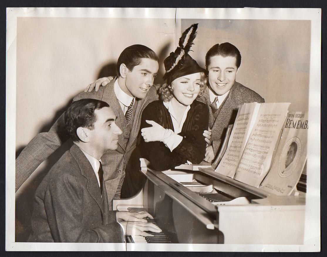 composer IRVING BERLIN Tyrone Power ALICE FAYE singer 1938 ORIG PHOTO songwriter