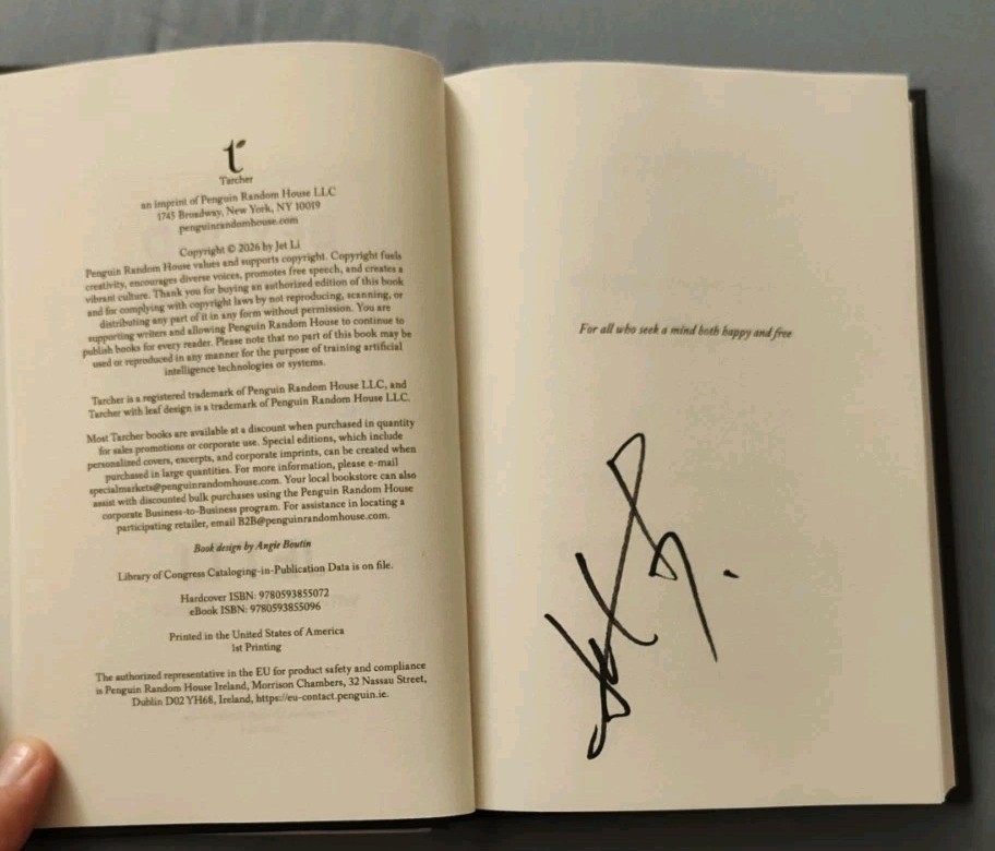 Signed JET LI Beyond Life and Death: The Way of True Freedom Book B&N Autograph